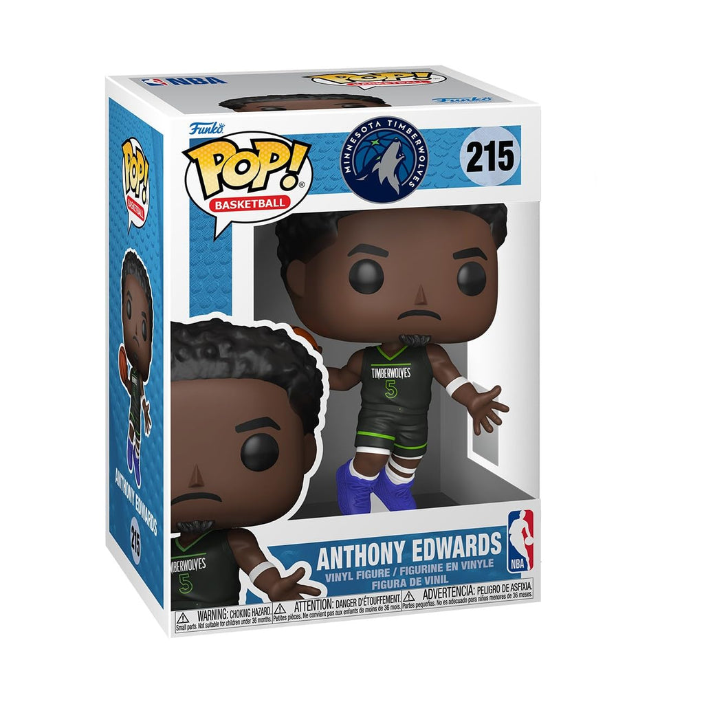Authentic Funko POP! NBA figure of Anthony Edwards. Features his Timberwolves jersey and dynamic pose, 100% genuine product.