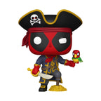 Funko POP! Deadpool in pirate attire with a parrot, featuring a treasure pile. Available in India. Order online today!