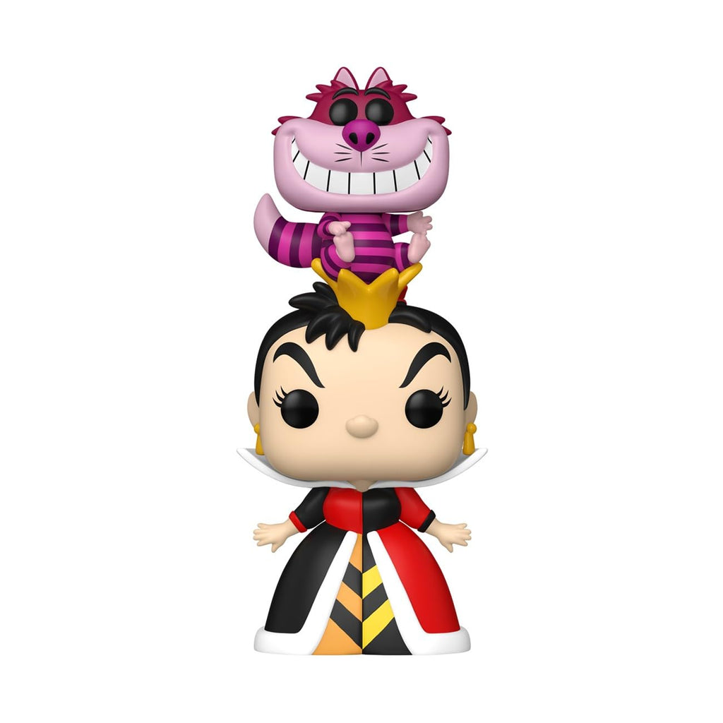 Order the Funko Pop! Premium: Alice in Wonderland, featuring the Queen of Hearts with the Cheshire Cat. Available online!