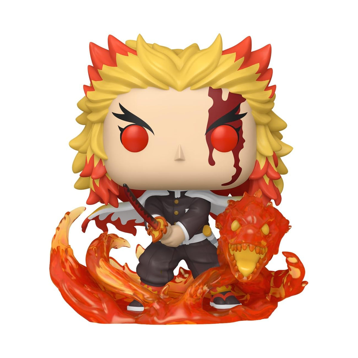 Available in India! Order the Funko POP! Premium: Demon Slayer Rengoku with vivid colors and fiery base today.