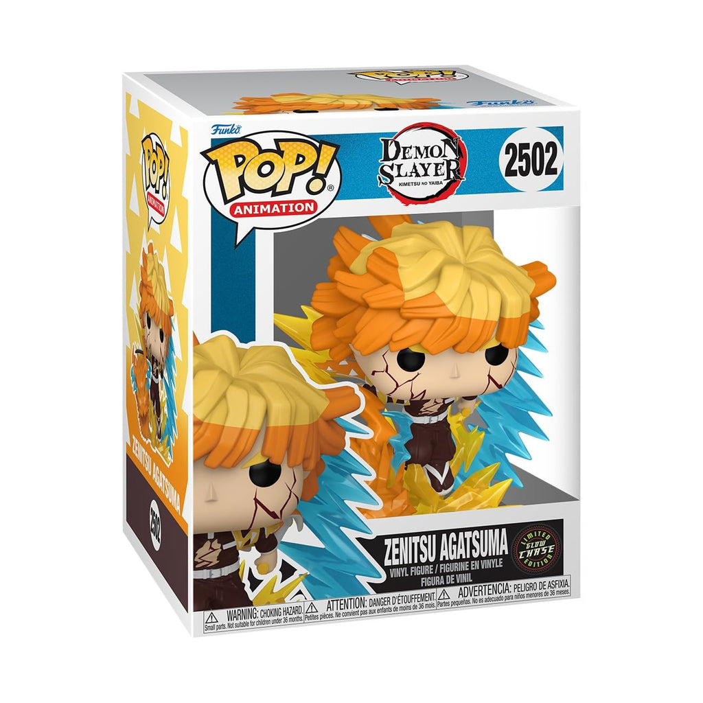 Premium Funko POP! figure of Zenitsu Agatsuma from Demon Slayer, featuring vibrant colors and dynamic design. Imported collectible.