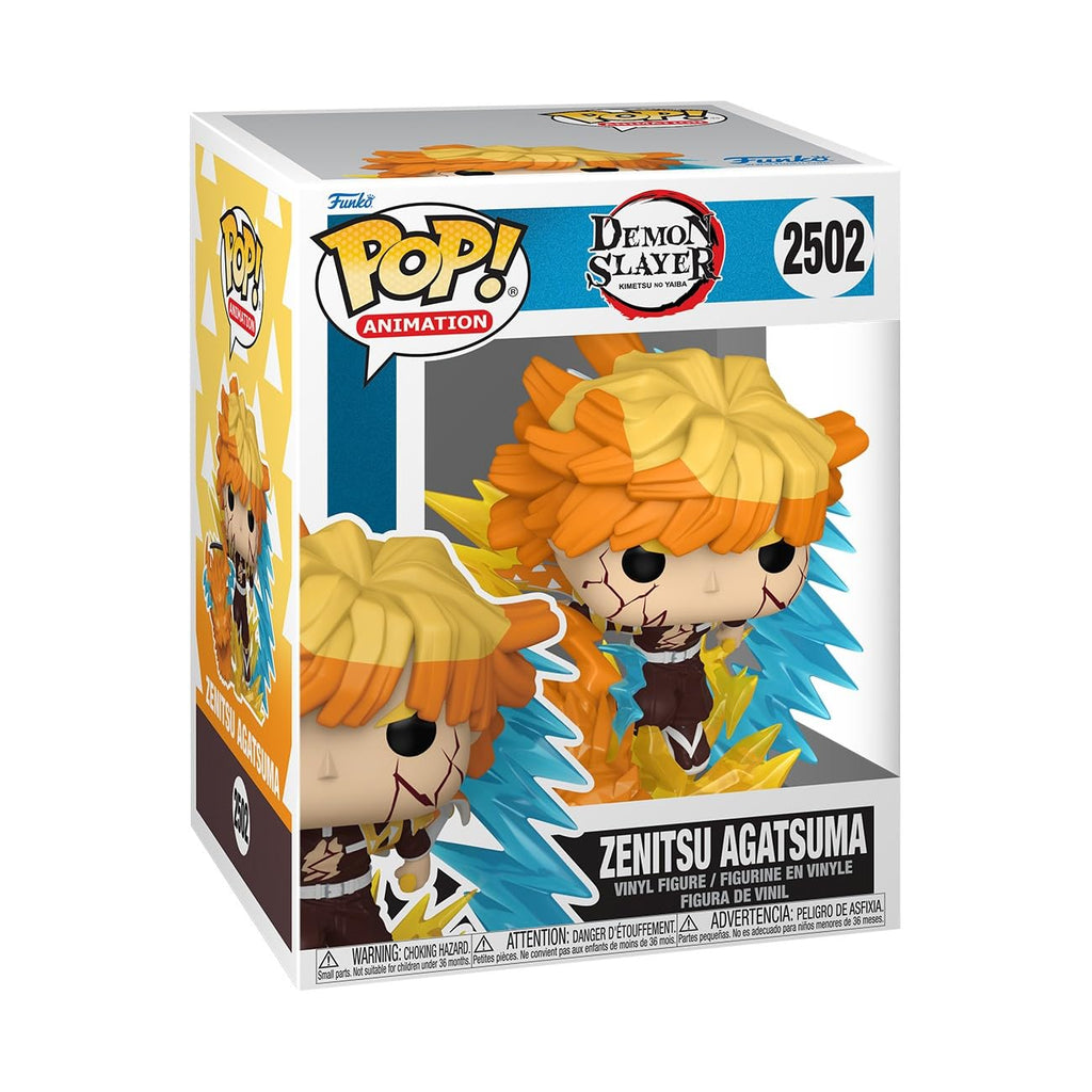 100% Genuine Funko POP! of Zenitsu Agatsuma from Demon Slayer, featuring vibrant colors and detailed design.