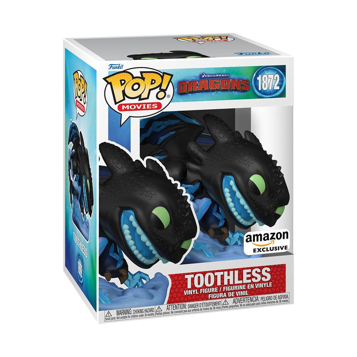 Authentic Funko POP! Toothless figure from 'How to Train Your Dragon', featuring detailed design in a collectible box.