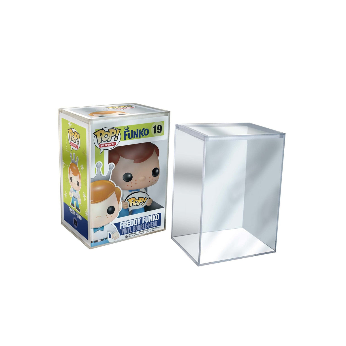 Clear premium protector case for Funko Pop collectibles, ensuring long-lasting preservation and display. Verified by CuratCart.