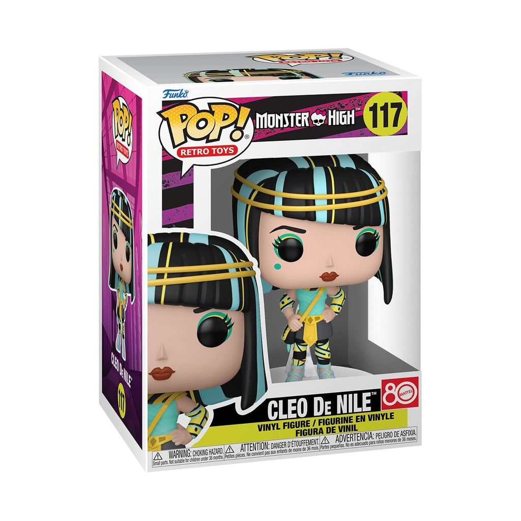 100% Genuine Funko POP! Retro: Monster High - Cleo De Nile, collectible vinyl figure from 117 series, in original packaging.
