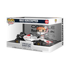 100% authentic Funko Pop! Ride of Max Verstappen in a Red Bull racing car, featuring detailed design and collectible box.
