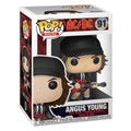 Authentic Funko POP! representation of Angus Young from AC/DC, featuring vibrant details and iconic attire.