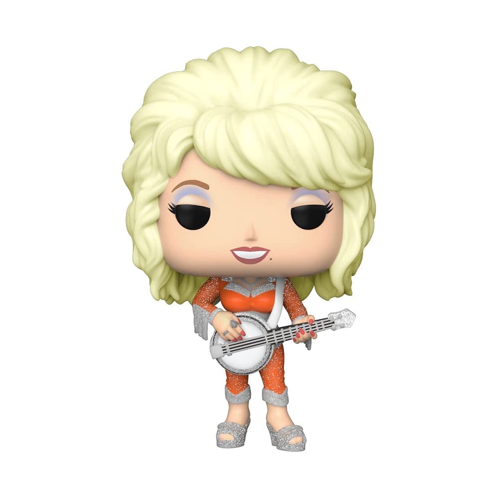 100% authentic Funko POP! Rocks Dolly Parton collectible featuring her iconic outfit and banjo.