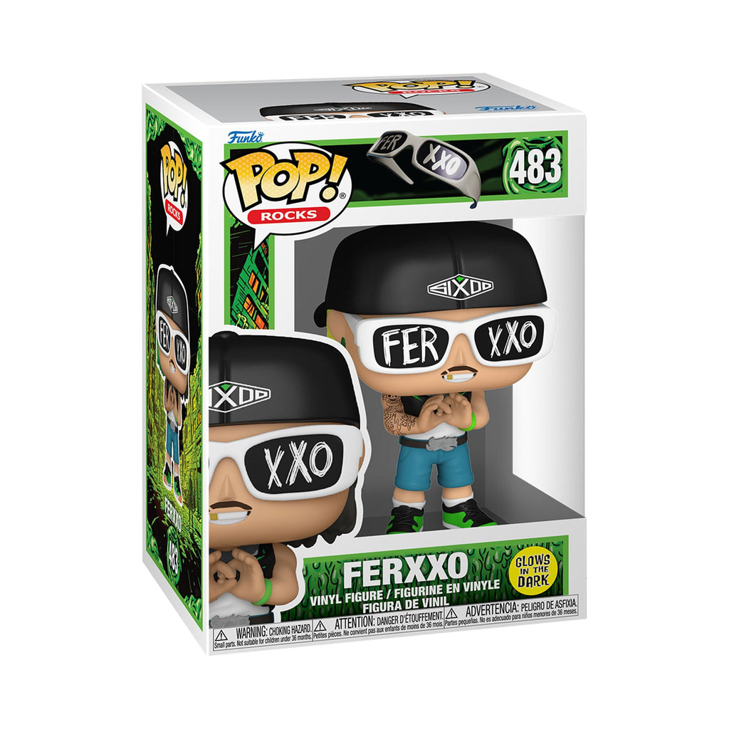 Authentic Funko POP! Rocks: Ferxxo vinyl figure. Glows in the dark, features unique design and detail. Perfect for collectors!