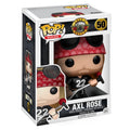 100% authentic Funko POP! vinyl figure of Axl Rose from Guns N' Roses, wearing a bandana and holding a microphone.