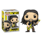 100% authentic Funko POP! of Robert Trujillo from Metallica, featuring his iconic style with a vibrant yellow bass guitar.