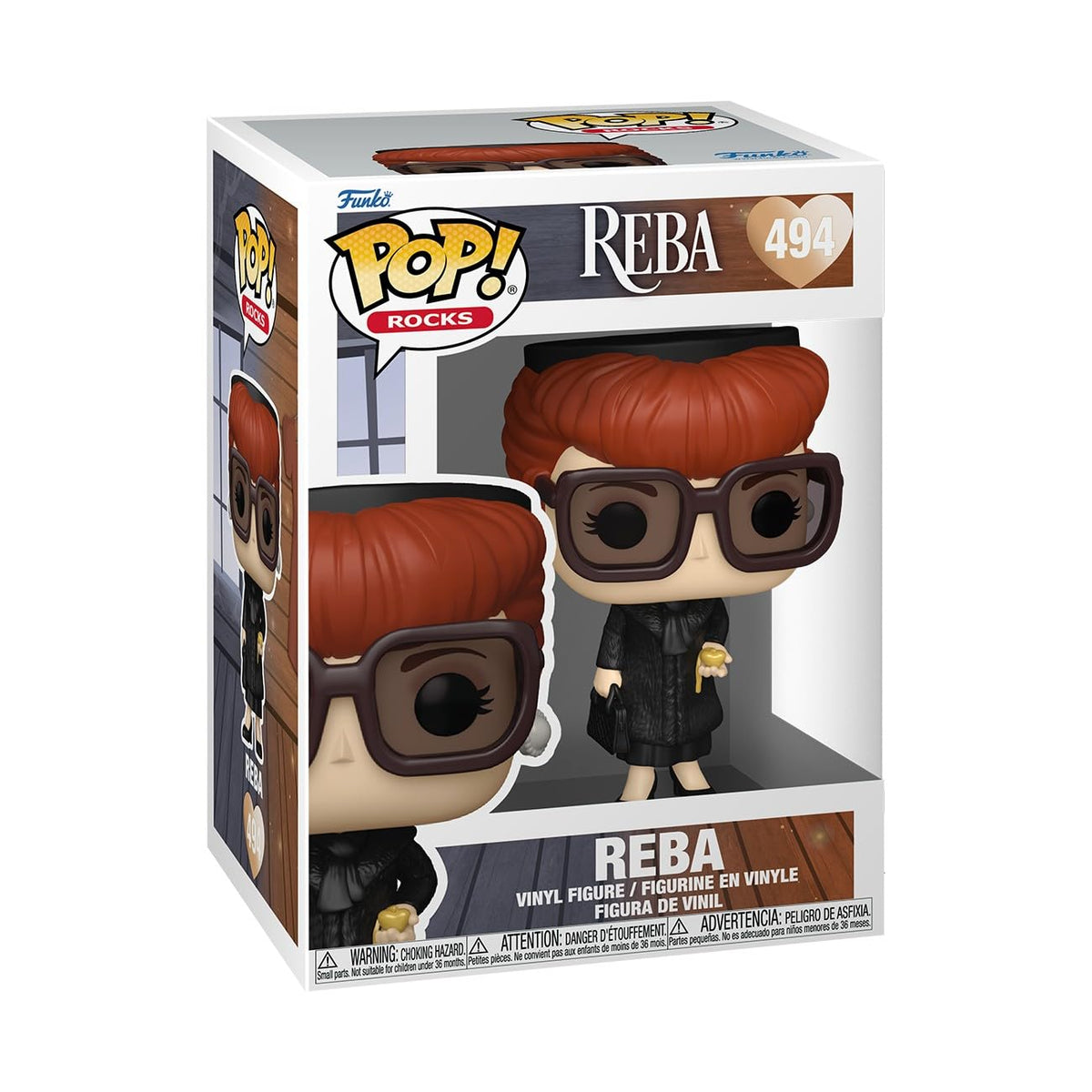 Authentic Funko Pop! Rocks Reba McEntire figure, featuring stylish sunglasses and elegant outfit. Perfect collectible for fans!