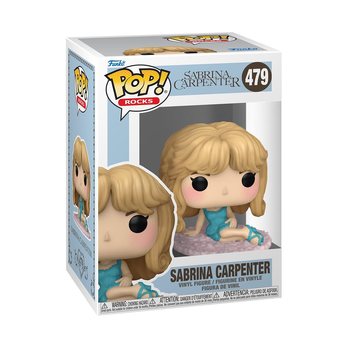 Explore the 100% authentic Funko POP! Rocks Sabrina Carpenter figure, beautifully detailed with flowing hair and stylish outfit.