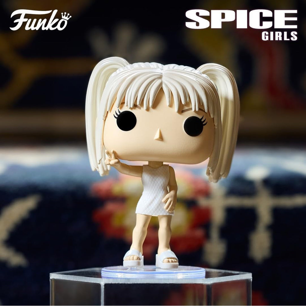 Collectible Funko Pop! figure of Baby Spice from the Spice Girls, featuring original packaging and official branding.