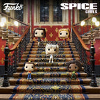 Collectible Funko POP! Spice Girls figures on ornate stairs, order online now for fans and collectors, available in India.