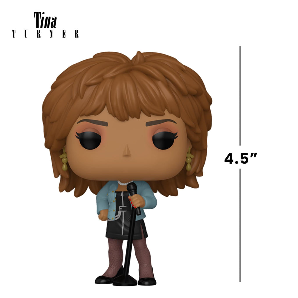 Premium imported Funko POP! figure of Tina Turner, showcasing her iconic style at 4.5 inches tall.