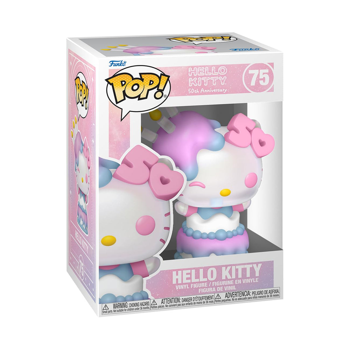 Celebrate Hello Kitty's 50th Anniversary with this authentic Funko POP! collectible figure, featuring vibrant colors and fun design.