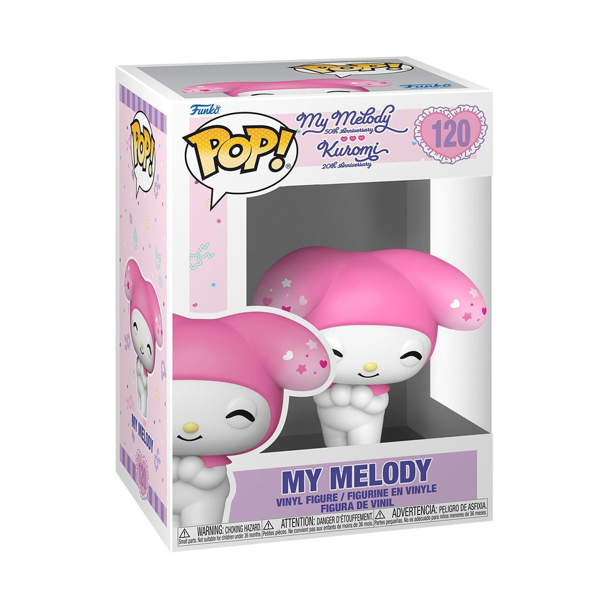 100% Genuine Funko POP! My Melody figure in box, featuring pink accents. Perfect for collectors and Sanrio fans.