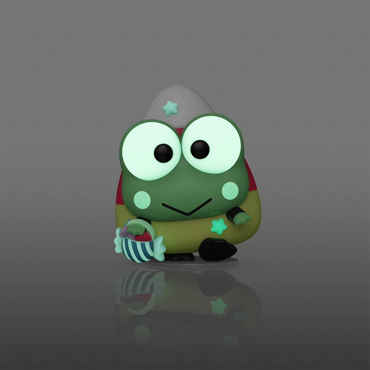This premium imported Funko POP! figure features Keroppi, Hello Kitty’s friend, holding a candy-striped basket.