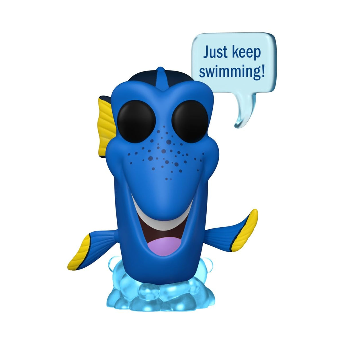 Embrace adventure with this Dory Funko POP! figurine featuring the quote 'Just keep swimming!'. Order online now!