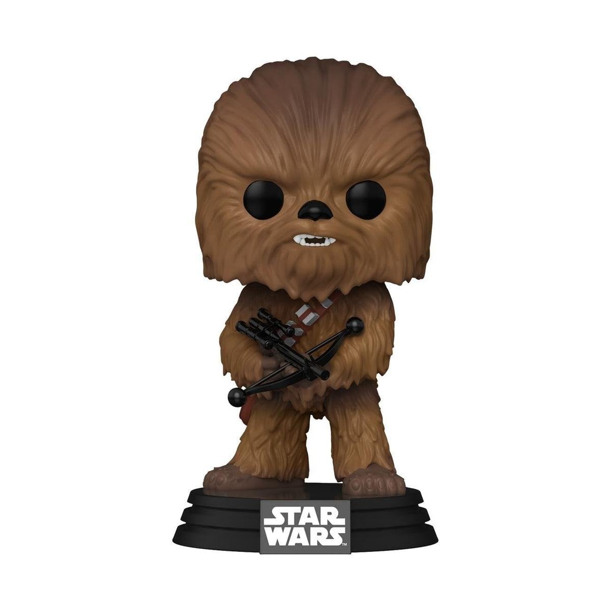 Funko POP! Chewbacca figurine stands with crossbow, crafted with attention to detail, trusted by CuratCart.
