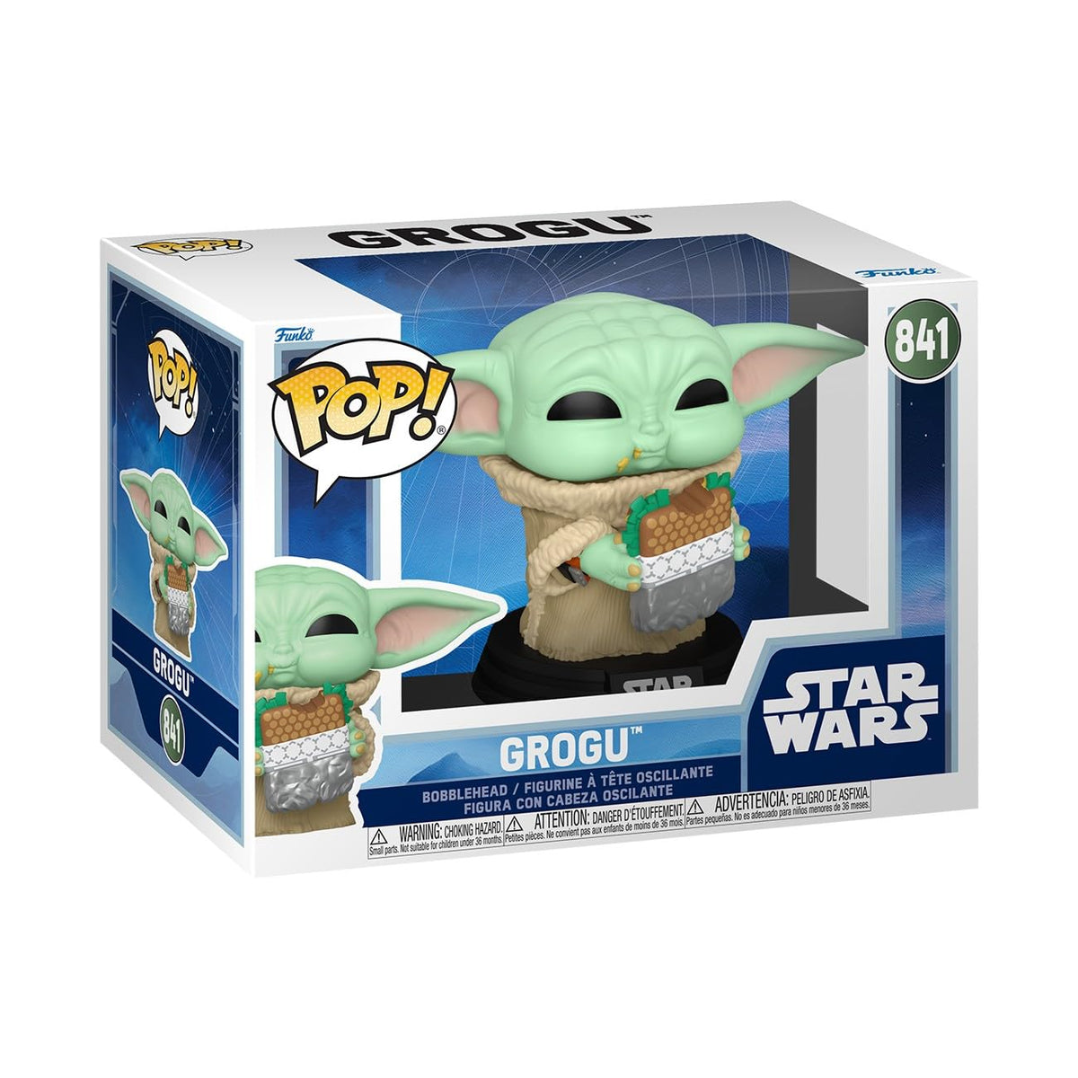 100% genuine Funko POP! figure of Grogu from Star Wars, featuring detailed design in original packaging.
