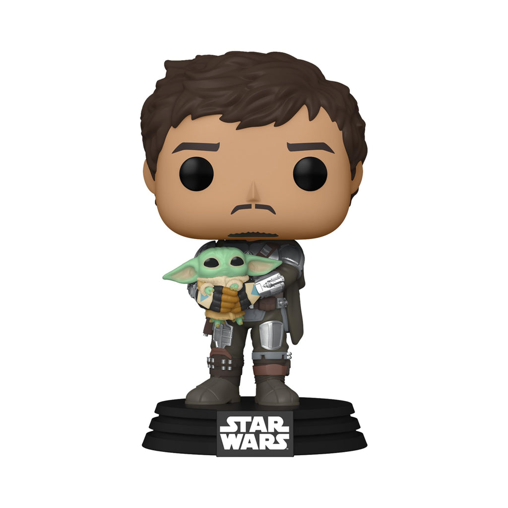 Premium imported Funko POP! of Mandalorian holding The Child, a global favorite from the Star Wars universe.