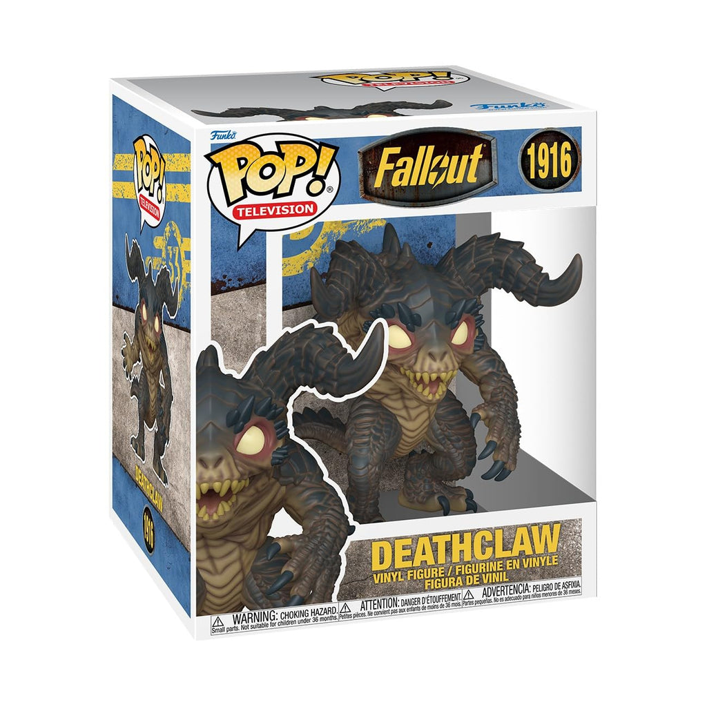 Authentic Funko Pop! figure of Deathclaw from Fallout, showcasing detailed vinyl craftsmanship in boxed packaging.