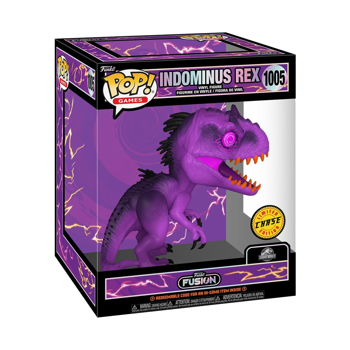Premium imported Funko POP! Indominus Rex with vibrant purple design. A must-have for Jurassic fans and collectors!