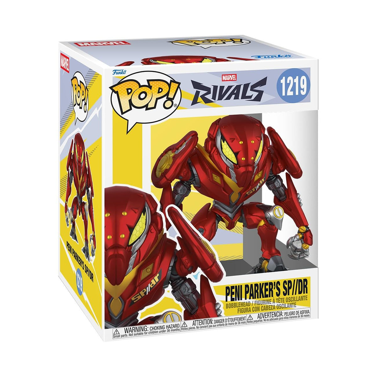 Authentic Funko Pop! figure of Peni Parker's SP//DR, featuring a vibrant red design in a collectible box.