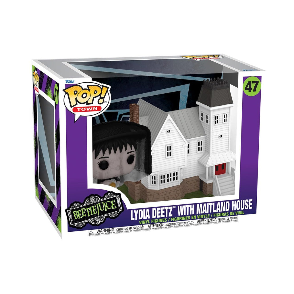 100% genuine Funko POP! Town Beetlejuice set featuring Lydia Deetz with the Maitland house. Perfect for collectors!