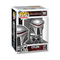 100% Authentic Battlestar Galactica Funko POP! Cylon figure, metallic design, ideal for collectors and fans.