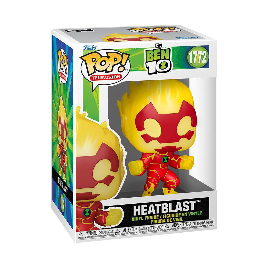 Authentic Funko Pop! Vinyl figure of Heatblast from Ben 10, featuring vibrant colors and detailed design. Perfect for collectors!