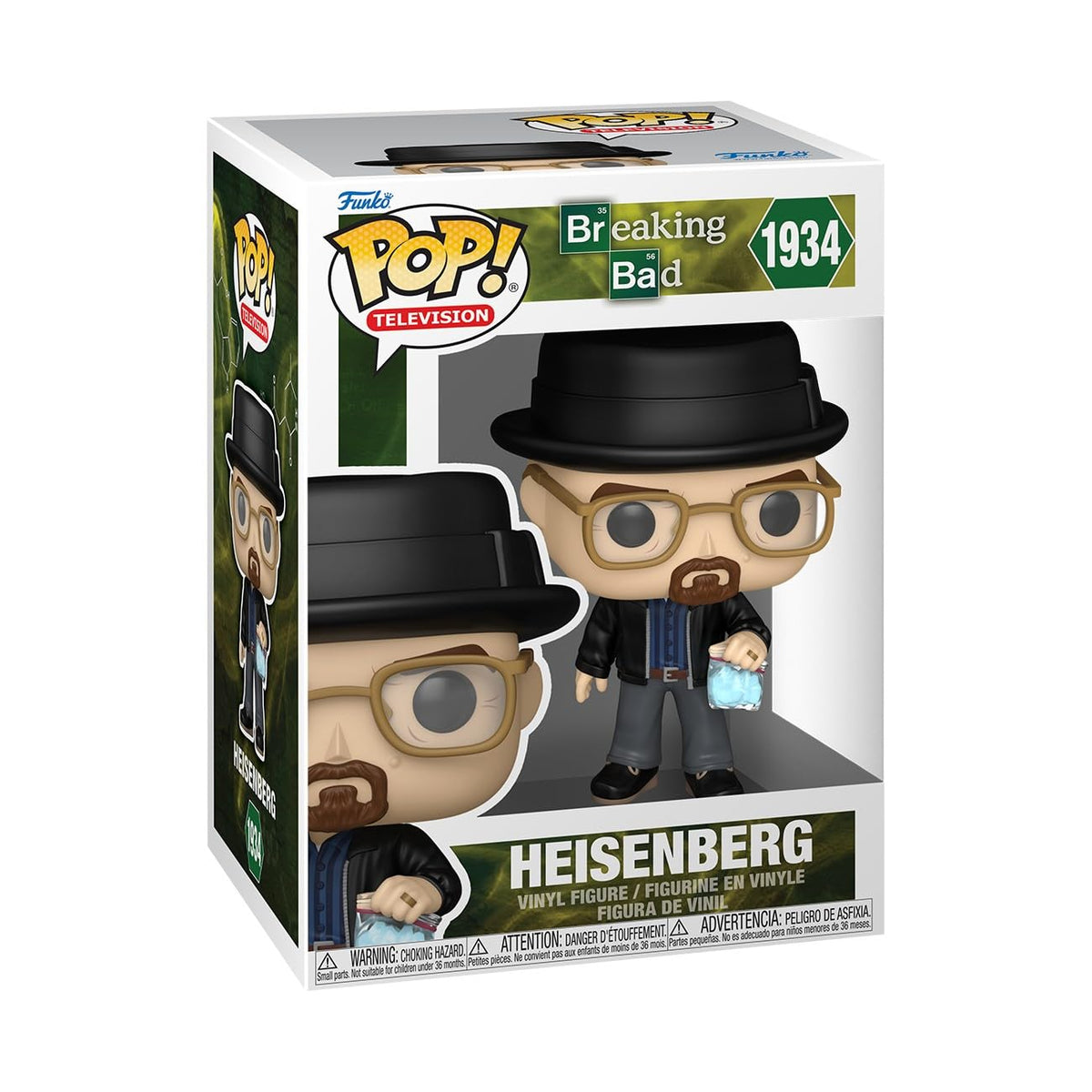 Authentic Funko Pop! Heisenberg figure from Breaking Bad, featuring detailed design and packaging in excellent condition.