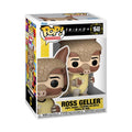 100% genuine Funko Pop figure of Ross Geller from Friends, in a collectible box, showcasing unique details and design.