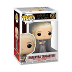 Authentic Funko POP! Rhaenyra Targaryen figurine from House of the Dragon, packed in a collectible box.