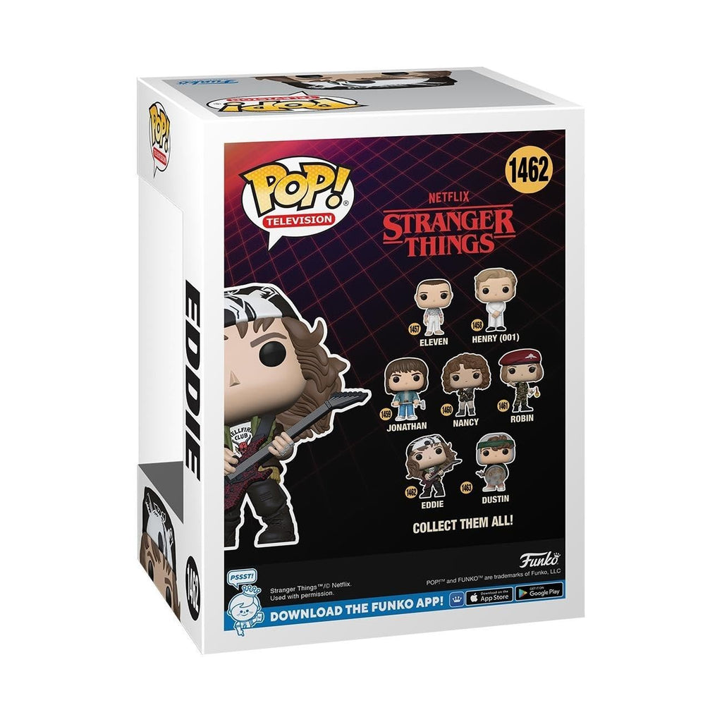 Premium imported Eddie Funko POP! from Netflix's Stranger Things. Part of a collectible series, showcasing vibrant details.