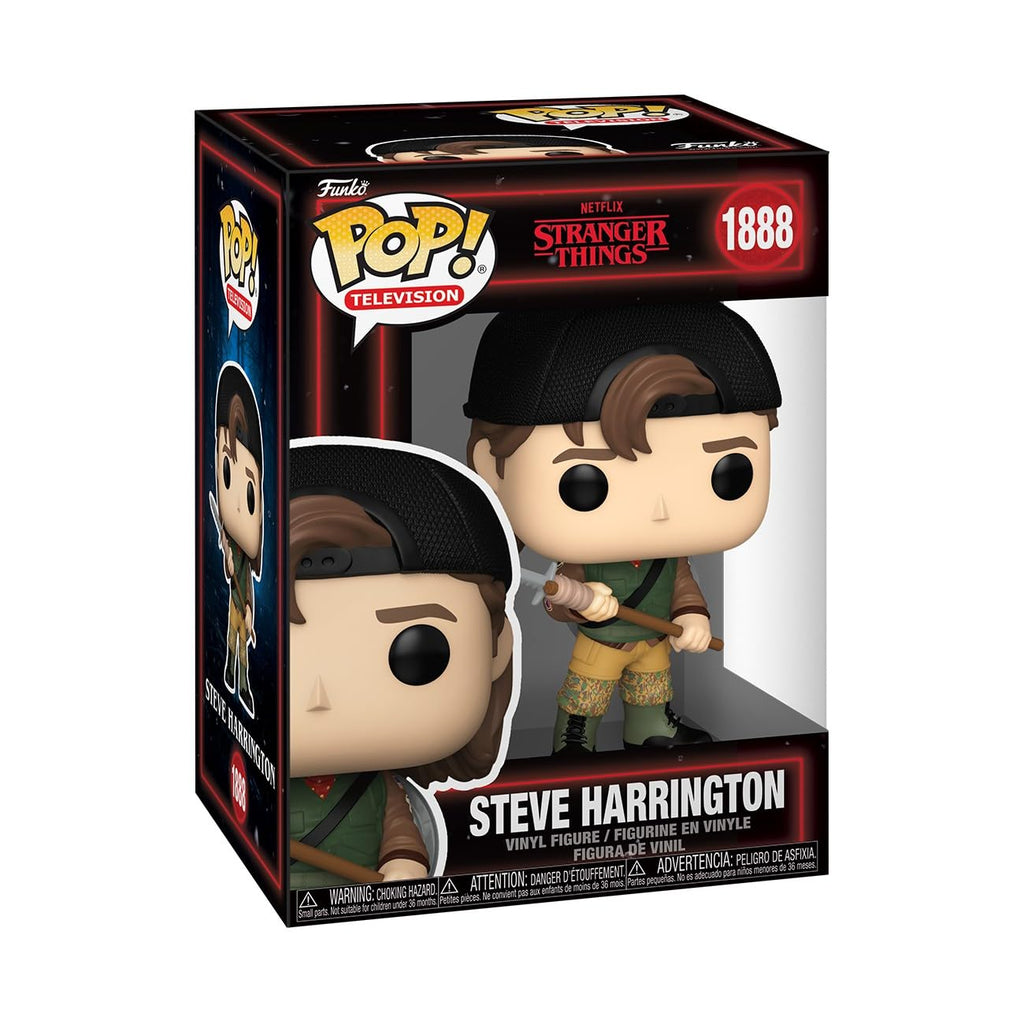 Authentic Funko POP! vinyl figure of Steve Harrington from Netflix's Stranger Things, featuring detailed design and vibrant colors.