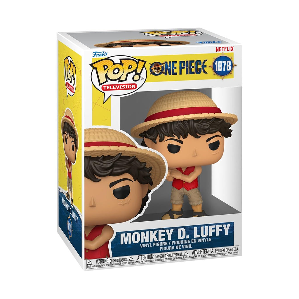 100% Authentic Funko Pop! figure of Monkey D. Luffy from One Piece, featuring vibrant colors and classic design.