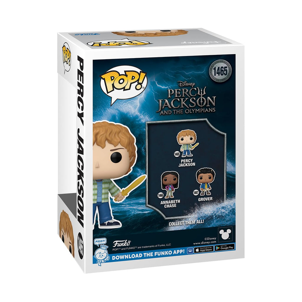Imported Funko POP! figure featuring Percy Jackson from Disney's epic series. Collect the heroes and epic adventures!