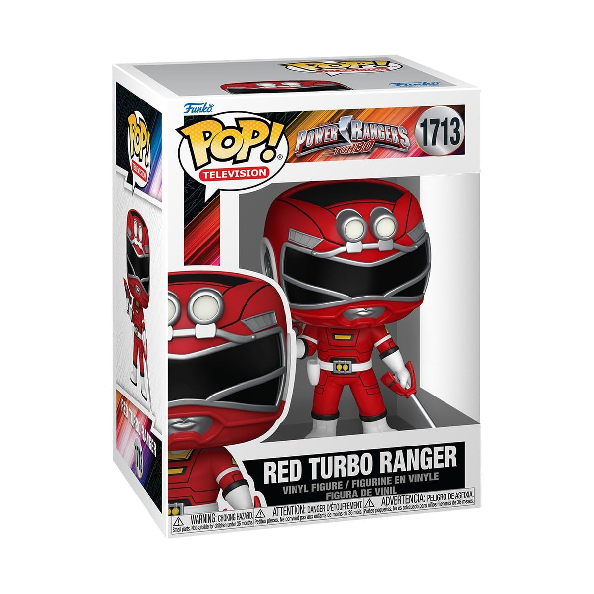 100% Genuine Funko POP! of Red Turbo Ranger from Power Rangers Turbo. Collectible vinyl figure in original packaging.
