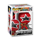 Authentic Funko POP figure of the Red Zeo Ranger from Power Rangers, showcasing its iconic design in collectible packaging.