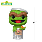 Premium Oscar the Grouch Funko Pop! figure from Sesame Street, featuring vibrant colors and a playful design, 4 inches tall.