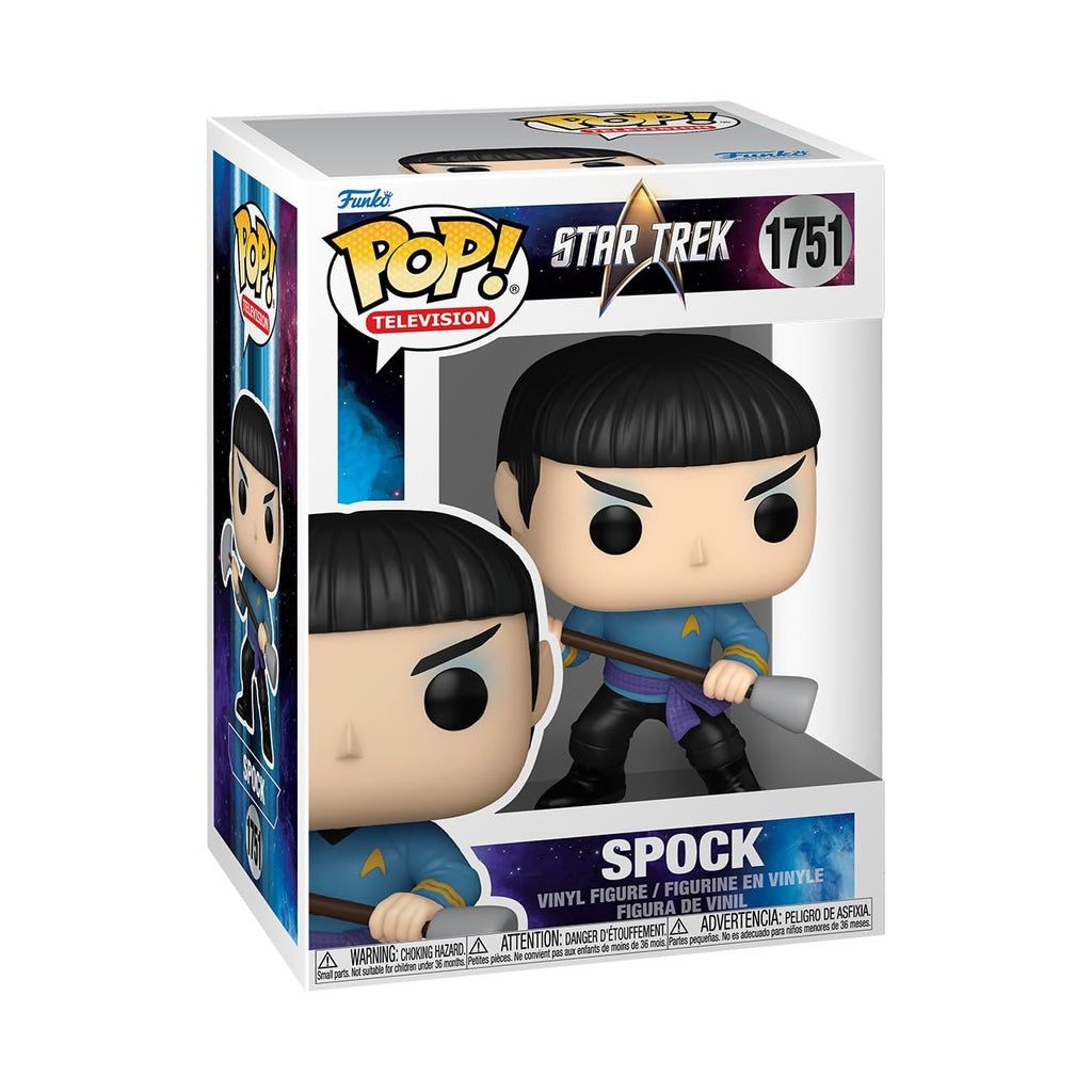 100% Genuine Funko Pop! TV Star Trek Spock figure in box, showcasing iconic features and details.