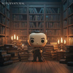 Funko Pop! figure of Death from Supernatural in a library setting. Available online, order yours today!