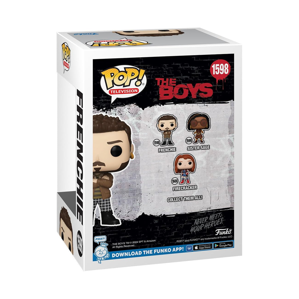 Premium imported Funko POP! of Frenchie from The Boys, featuring unique box design and collectible figures.