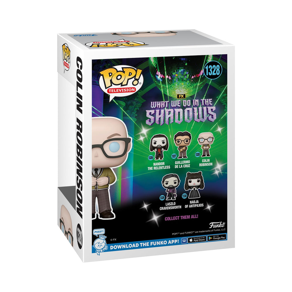 Imported Funko Pop! figure of Colin Robinson from What We Do in the Shadows, perfect for collectors. Premium quality!