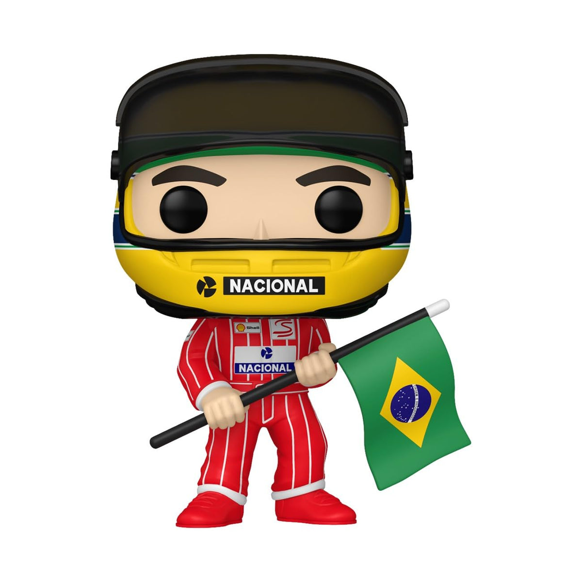Ayrton Senna Funko Pop! figure with Brazil flag; order online for this collectible item, available in India.