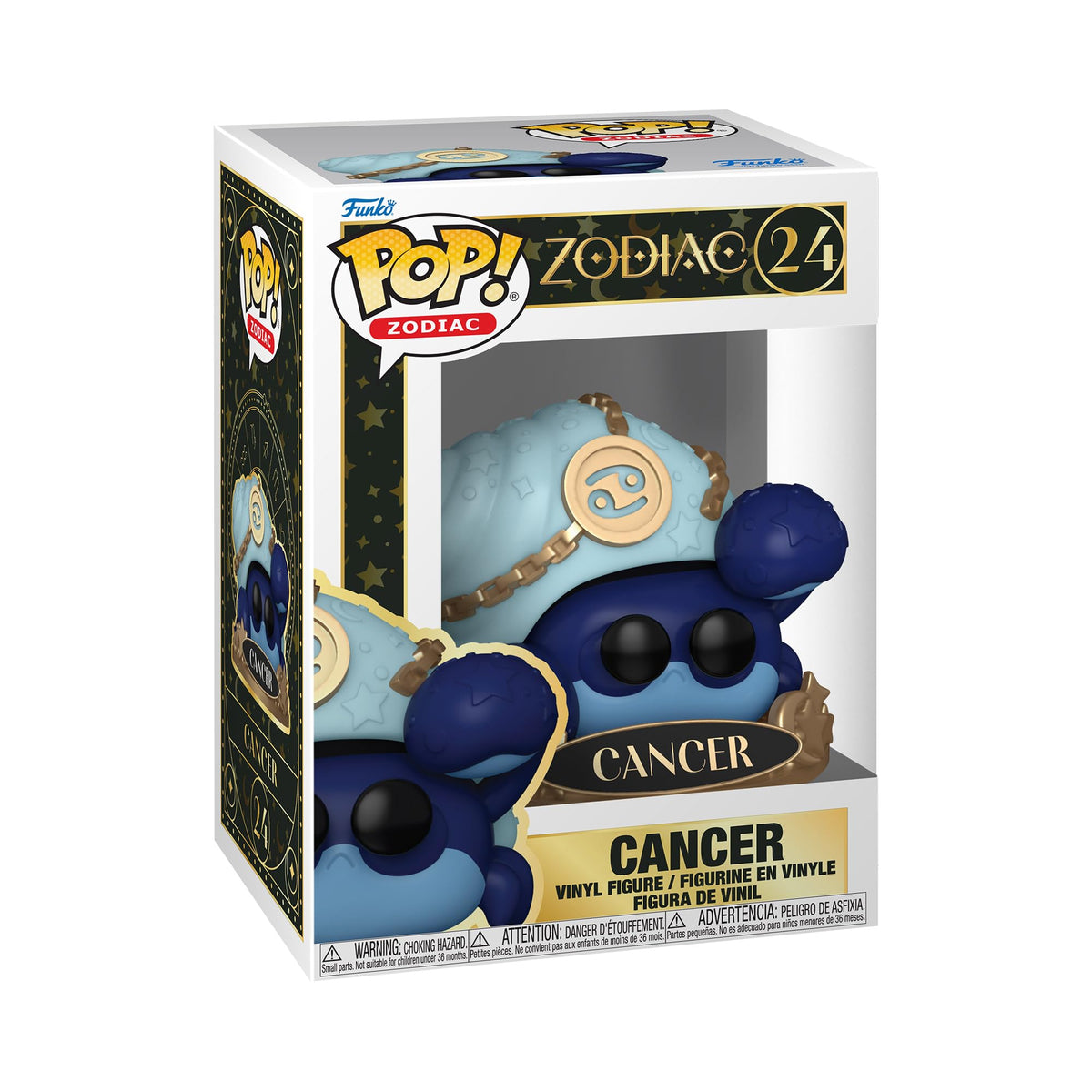 100% genuine Funko Pop! Cancer figure featuring a blue crab design, complete with a cute hat and box packaging.