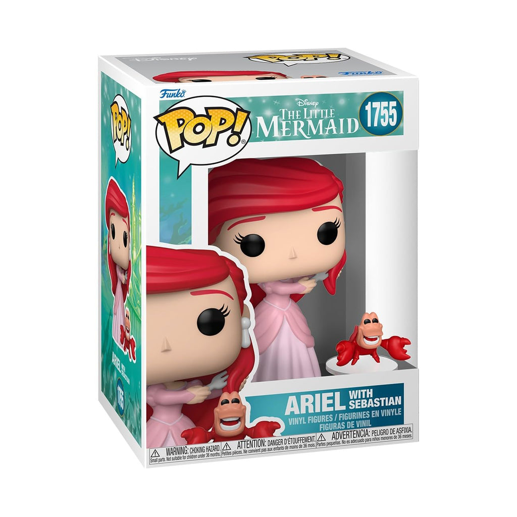 100% genuine Funko Pop! featuring Ariel from The Little Mermaid and her friend Sebastian, beautifully packaged.